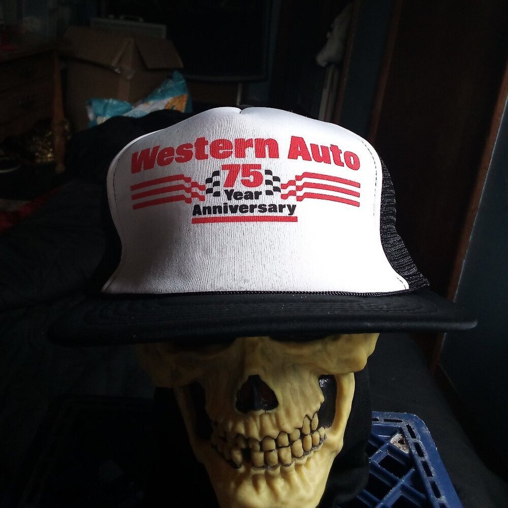 Deadstock Vintage Western Auto 75th Anniversary Snap Trucker Hat Cap